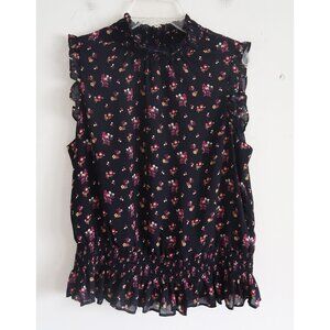 J. Crew Black Floral Blouse